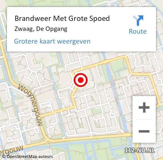 Locatie op kaart van de 112 melding: Brandweer Met Grote Spoed Naar Zwaag, De Opgang op 25 juni 2024 10:56