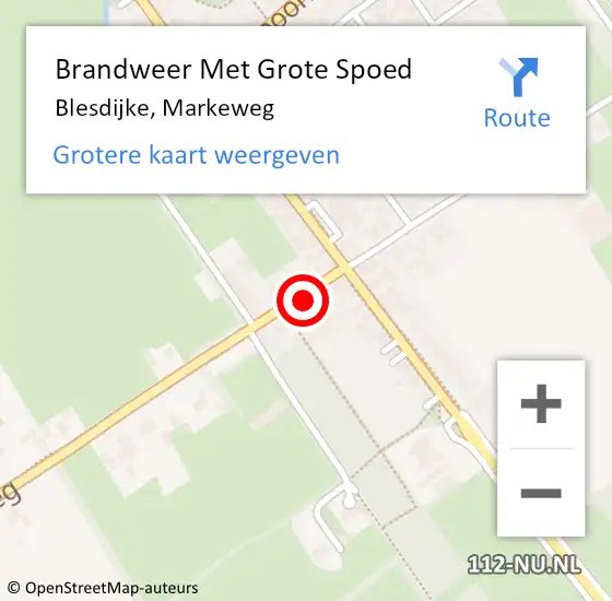 Locatie op kaart van de 112 melding: Brandweer Met Grote Spoed Naar Blesdijke, Markeweg op 25 juni 2024 11:01