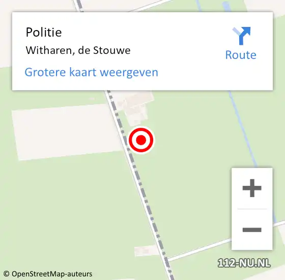 Locatie op kaart van de 112 melding: Politie Witharen, de Stouwe op 25 juni 2024 11:06