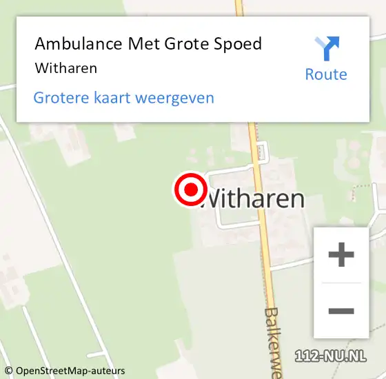 Locatie op kaart van de 112 melding: Ambulance Met Grote Spoed Naar Witharen op 25 juni 2024 11:06