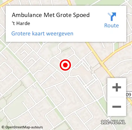 Locatie op kaart van de 112 melding: Ambulance Met Grote Spoed Naar 't Harde op 25 juni 2024 11:08