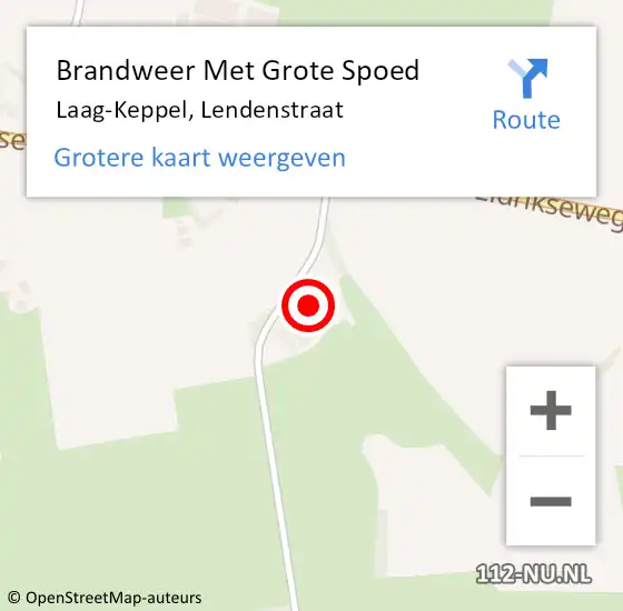 Locatie op kaart van de 112 melding: Brandweer Met Grote Spoed Naar Laag-Keppel, Lendenstraat op 25 juni 2024 11:16