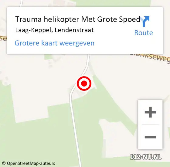 Locatie op kaart van de 112 melding: Trauma helikopter Met Grote Spoed Naar Laag-Keppel, Lendenstraat op 25 juni 2024 11:22