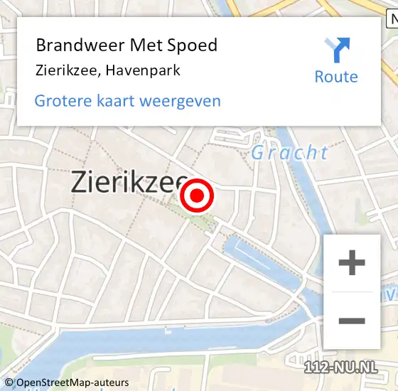 Locatie op kaart van de 112 melding: Brandweer Met Spoed Naar Zierikzee, Havenpark op 25 juni 2024 11:25