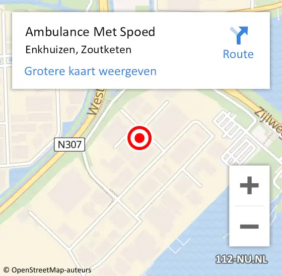 Locatie op kaart van de 112 melding: Ambulance Met Spoed Naar Enkhuizen, Zoutketen op 25 juni 2024 11:38