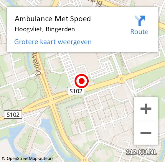 Locatie op kaart van de 112 melding: Ambulance Met Spoed Naar Hoogvliet, Bingerden op 25 juni 2024 11:44