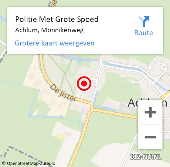 Locatie op kaart van de 112 melding: Politie Met Grote Spoed Naar Achlum, Monnikenweg op 25 juni 2024 11:47