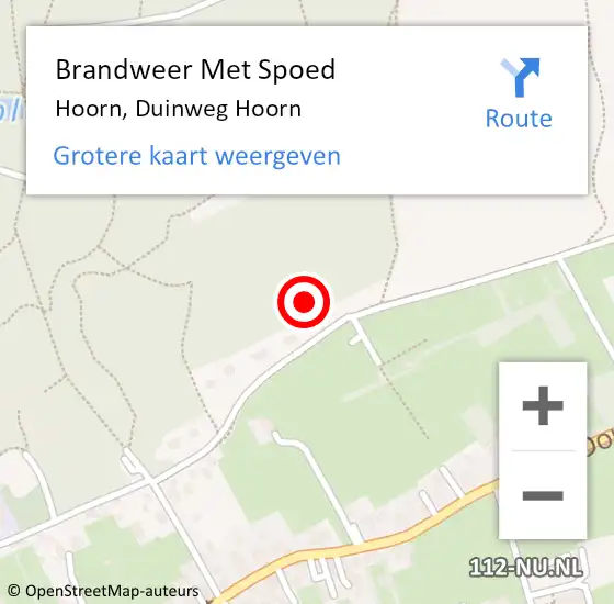 Locatie op kaart van de 112 melding: Brandweer Met Spoed Naar Hoorn, Duinweg Hoorn op 25 juni 2024 11:47