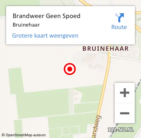 Locatie op kaart van de 112 melding: Brandweer Geen Spoed Naar Bruinehaar op 25 juni 2024 11:49