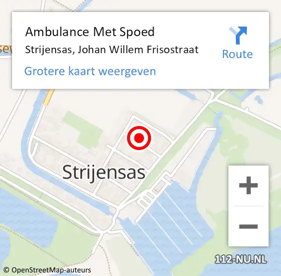 Locatie op kaart van de 112 melding: Ambulance Met Spoed Naar Strijensas, Johan Willem Frisostraat op 25 juni 2024 11:53