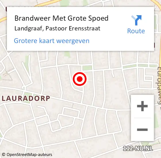 Locatie op kaart van de 112 melding: Brandweer Met Grote Spoed Naar Landgraaf, Pastoor Erensstraat op 25 juni 2024 12:11