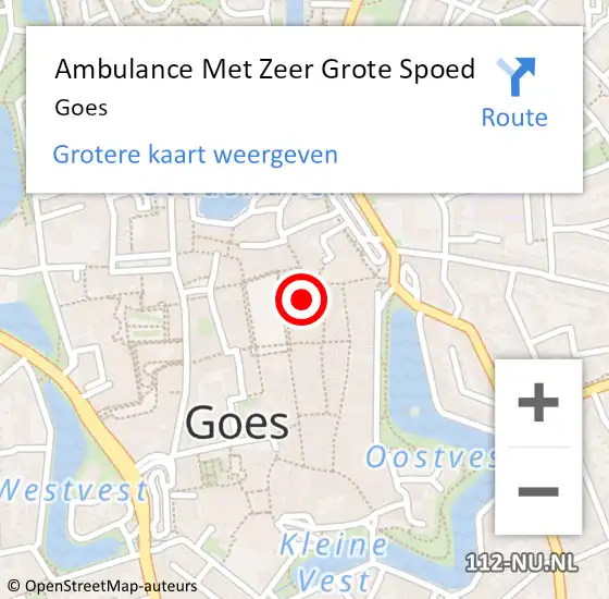 Locatie op kaart van de 112 melding: Ambulance Met Zeer Grote Spoed Naar Goes op 25 juni 2024 12:23