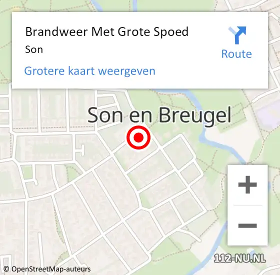 Locatie op kaart van de 112 melding: Brandweer Met Grote Spoed Naar Son op 25 juni 2024 12:42