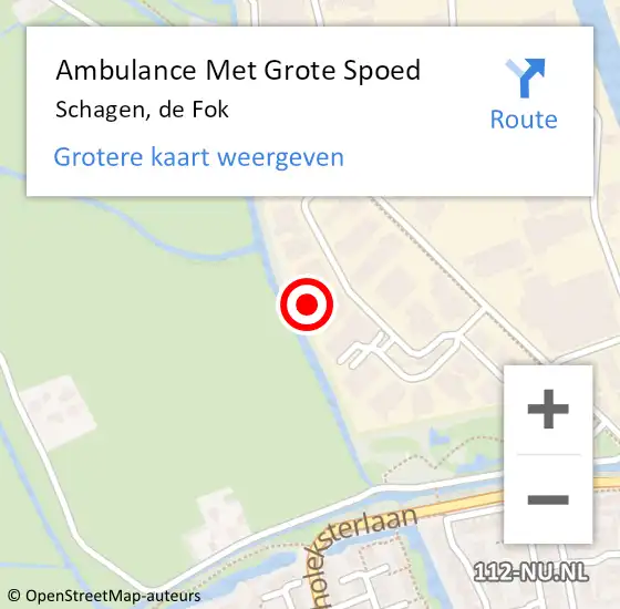 Locatie op kaart van de 112 melding: Ambulance Met Grote Spoed Naar Schagen, de Fok op 25 juni 2024 12:52