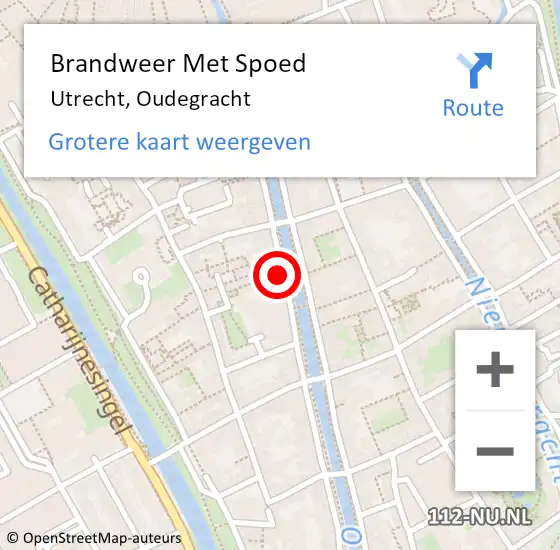 Locatie op kaart van de 112 melding: Brandweer Met Spoed Naar Utrecht, Oudegracht op 25 juni 2024 13:05