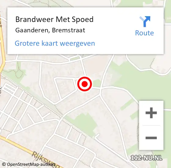 Locatie op kaart van de 112 melding: Brandweer Met Spoed Naar Gaanderen, Bremstraat op 25 juni 2024 13:06