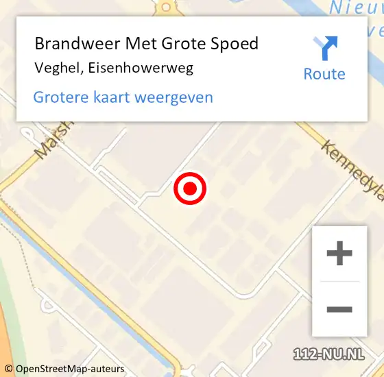 Locatie op kaart van de 112 melding: Brandweer Met Grote Spoed Naar Veghel, Eisenhowerweg op 25 juni 2024 13:36