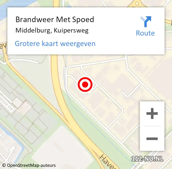 Locatie op kaart van de 112 melding: Brandweer Met Spoed Naar Middelburg, Kuipersweg op 25 juni 2024 13:41