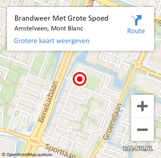 Locatie op kaart van de 112 melding: Brandweer Met Grote Spoed Naar Amstelveen, Mont Blanc op 25 juni 2024 14:05