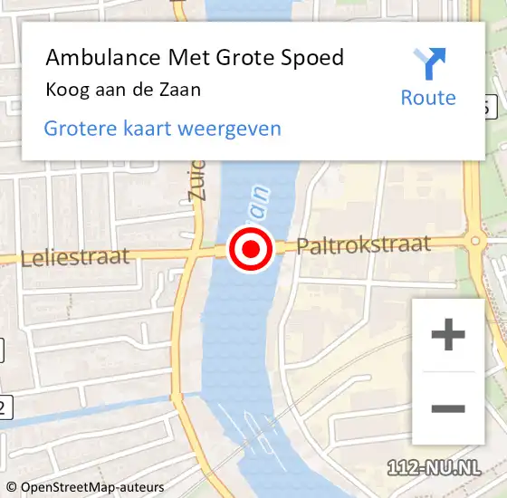 Locatie op kaart van de 112 melding: Ambulance Met Grote Spoed Naar Zaandam op 25 juni 2024 14:08
