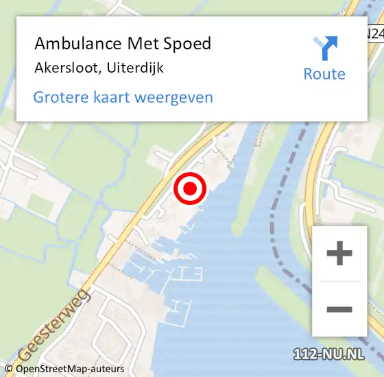 Locatie op kaart van de 112 melding: Ambulance Met Spoed Naar Akersloot, Uiterdijk op 25 juni 2024 14:29