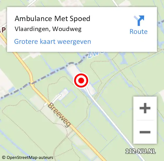 Locatie op kaart van de 112 melding: Ambulance Met Spoed Naar Vlaardingen, Woudweg op 25 juni 2024 14:36