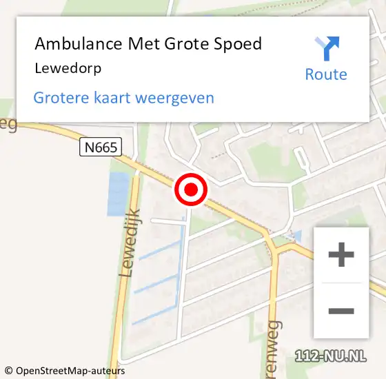 Locatie op kaart van de 112 melding: Ambulance Met Grote Spoed Naar Lewedorp op 25 juni 2024 14:49