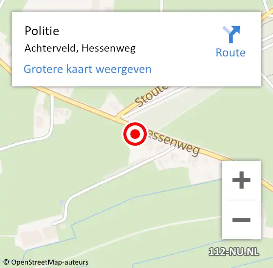 Locatie op kaart van de 112 melding: Politie Achterveld, Hessenweg op 25 juni 2024 15:17