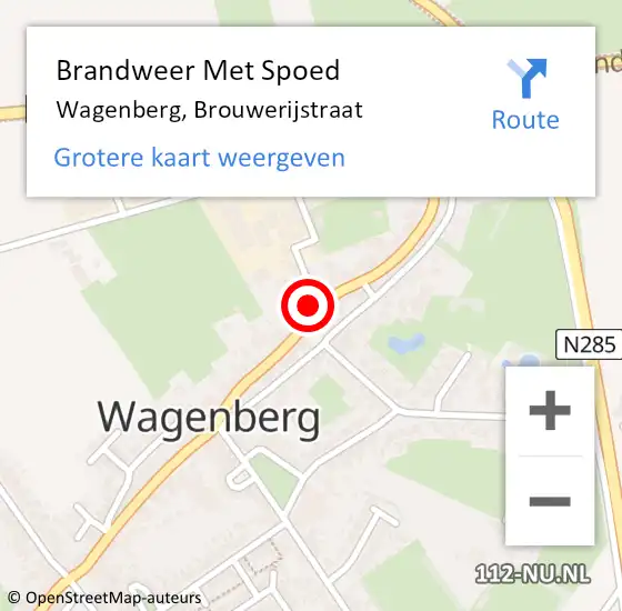 Locatie op kaart van de 112 melding: Brandweer Met Spoed Naar Wagenberg, Brouwerijstraat op 25 juni 2024 15:38