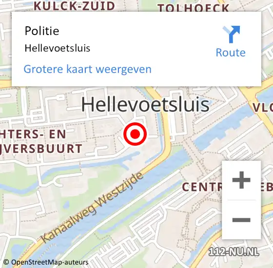 Locatie op kaart van de 112 melding: Politie Hellevoetsluis op 25 juni 2024 15:53