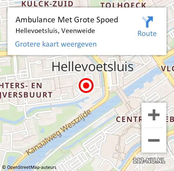 Locatie op kaart van de 112 melding: Ambulance Met Grote Spoed Naar Hellevoetsluis op 25 juni 2024 15:53