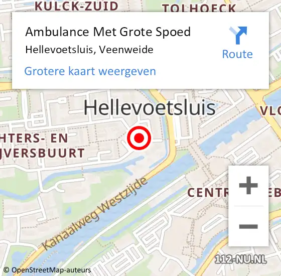 Locatie op kaart van de 112 melding: Ambulance Met Grote Spoed Naar Hellevoetsluis op 25 juni 2024 15:54