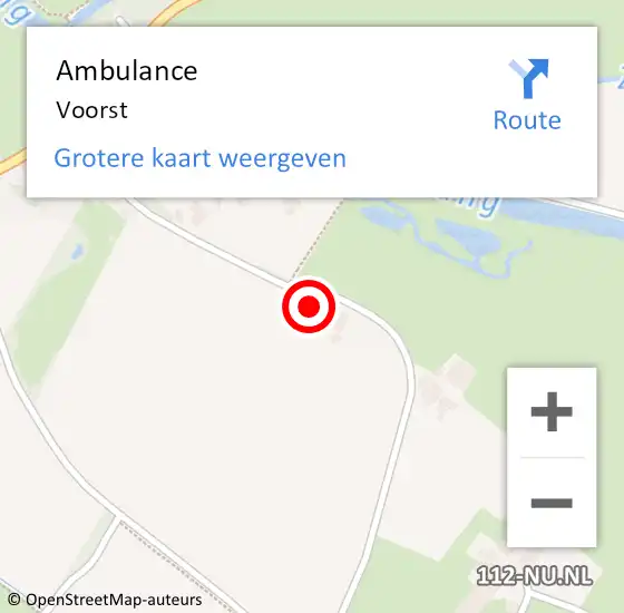 Locatie op kaart van de 112 melding: Ambulance Voorst op 25 juni 2024 16:08