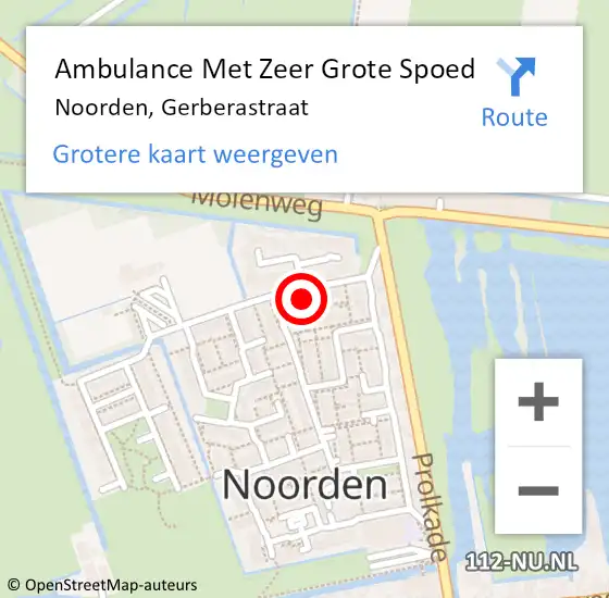 Locatie op kaart van de 112 melding: Ambulance Met Zeer Grote Spoed Naar Noorden, Gerberastraat op 25 juni 2024 16:11