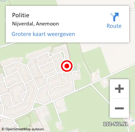 Locatie op kaart van de 112 melding: Politie Nijverdal, Anemoon op 25 juni 2024 16:24