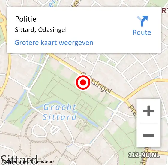 Locatie op kaart van de 112 melding: Politie Sittard, Odasingel op 25 juni 2024 16:32