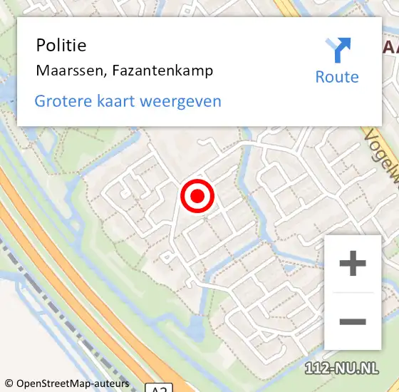 Locatie op kaart van de 112 melding: Politie Maarssen, Fazantenkamp op 25 juni 2024 16:40