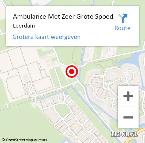 Locatie op kaart van de 112 melding: Ambulance Met Zeer Grote Spoed Naar Leerdam op 25 juni 2024 17:01