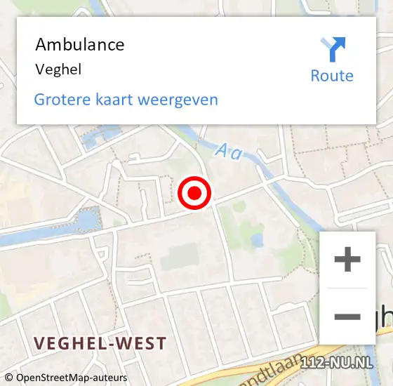 Locatie op kaart van de 112 melding: Ambulance Veghel op 25 juni 2024 17:05