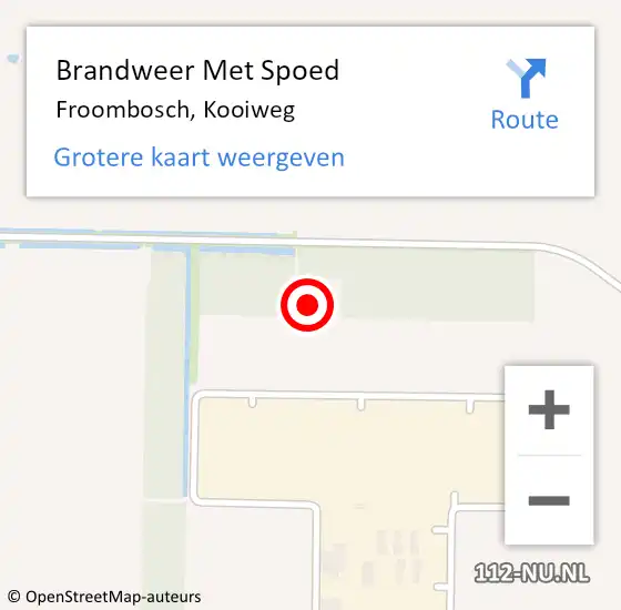 Locatie op kaart van de 112 melding: Brandweer Met Spoed Naar Froombosch, Kooiweg op 25 juni 2024 17:07