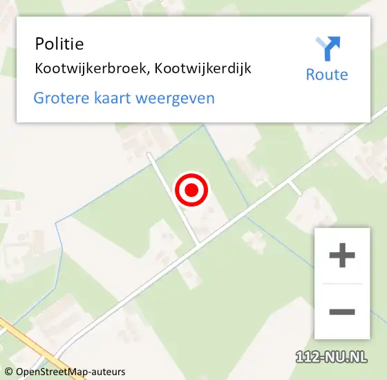 Locatie op kaart van de 112 melding: Politie Kootwijkerbroek, Kootwijkerdijk op 25 juni 2024 17:09