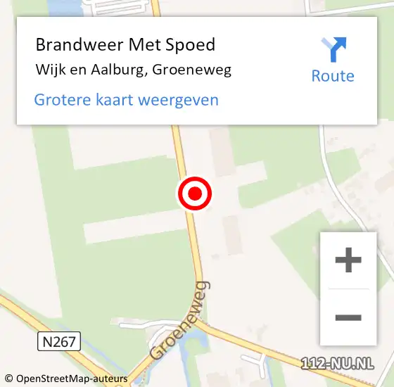 Locatie op kaart van de 112 melding: Brandweer Met Spoed Naar Wijk en Aalburg, Groeneweg op 25 juni 2024 17:13