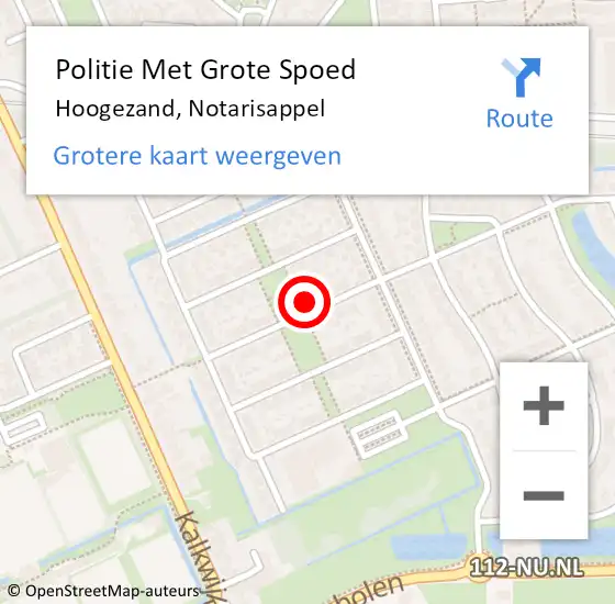 Locatie op kaart van de 112 melding: Politie Met Grote Spoed Naar Hoogezand, Notarisappel op 25 juni 2024 17:15