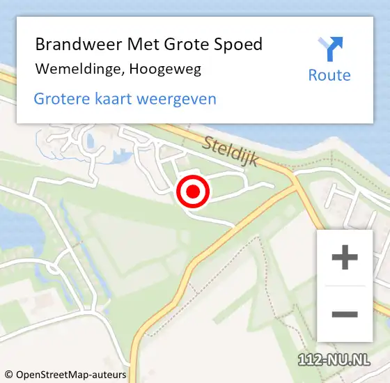 Locatie op kaart van de 112 melding: Brandweer Met Grote Spoed Naar Wemeldinge, Hoogeweg op 25 juni 2024 17:16