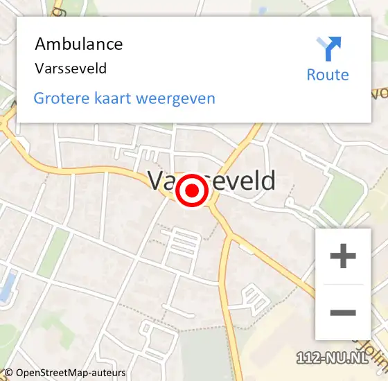 Locatie op kaart van de 112 melding: Ambulance Varsseveld op 25 juni 2024 17:38