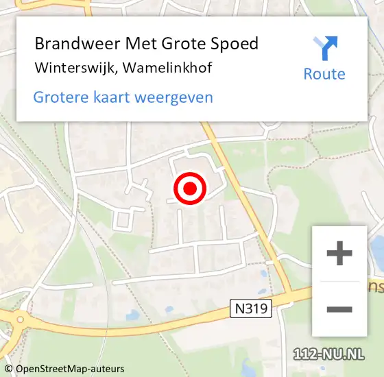 Locatie op kaart van de 112 melding: Brandweer Met Grote Spoed Naar Winterswijk, Wamelinkhof op 25 juni 2024 17:47