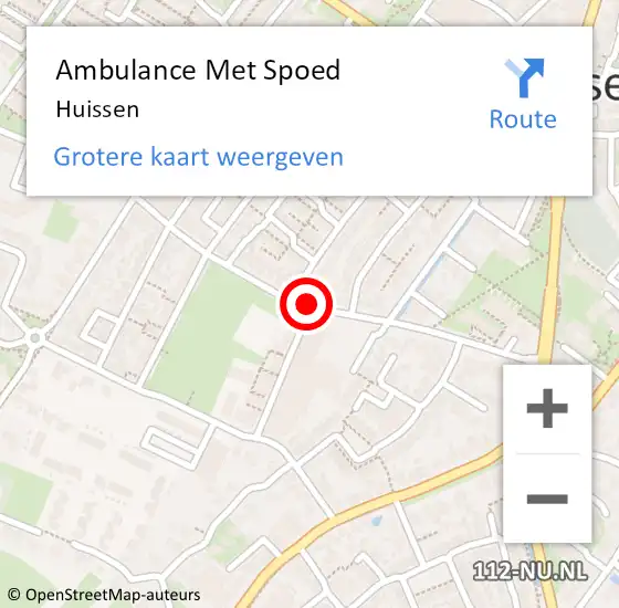 Locatie op kaart van de 112 melding: Ambulance Met Spoed Naar Huissen op 25 juni 2024 17:50