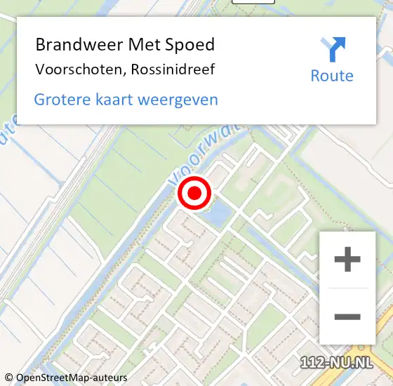 Locatie op kaart van de 112 melding: Brandweer Met Spoed Naar Voorschoten, Rossinidreef op 25 juni 2024 17:53