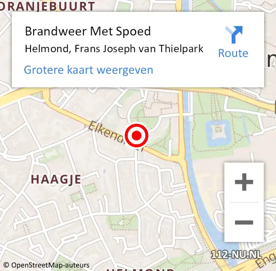 Locatie op kaart van de 112 melding: Brandweer Met Spoed Naar Helmond, Frans Joseph van Thielpark op 25 juni 2024 18:18