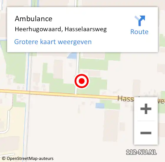 Locatie op kaart van de 112 melding: Ambulance Heerhugowaard, Hasselaarsweg op 25 juni 2024 18:22